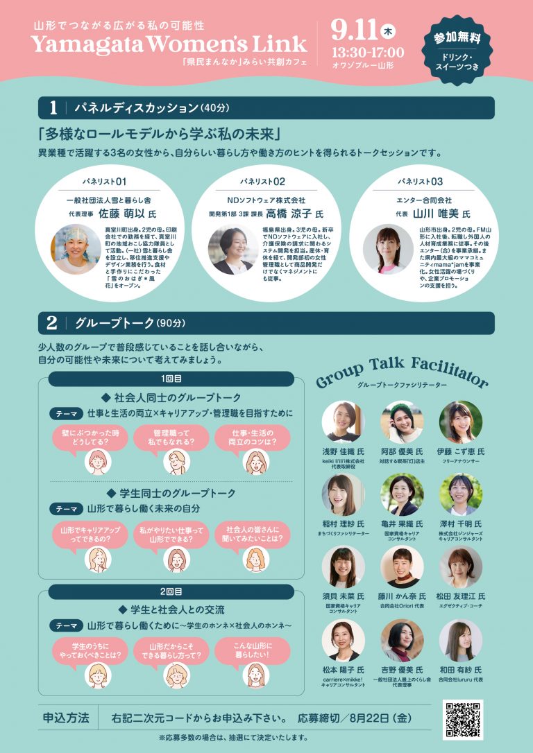 「Yamagata Women's Link」チラシ裏