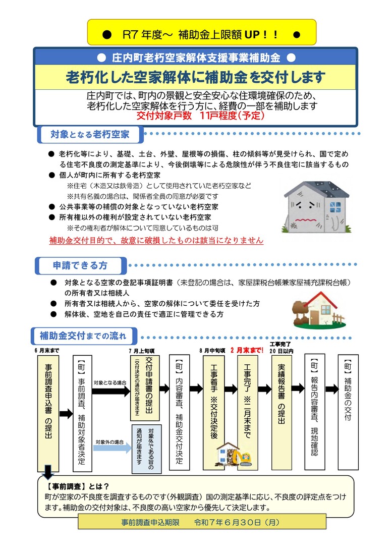 老朽空家解体支援事業チラシ